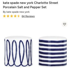 Kate Spade new in box charlotte street sold out salt and pepper shaker